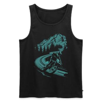 Motorcycle Motocross Motorsport Nature Mountains - Men's Premium Organic Tank Top - black - Front - Michal (187cm)