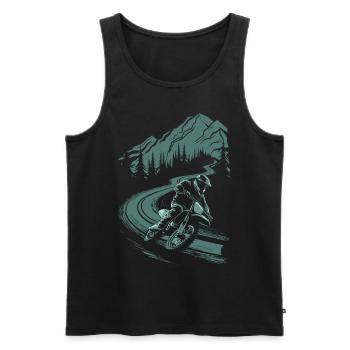 Motorcycle Motocross Motorsport Nature Mountains - Men's Premium Organic Tank Top - black - Front - Michal (187cm)