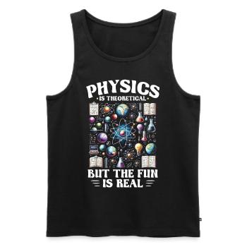 Nuclear Engineer Physics is Theoretical - Men's Premium Organic Tank Top - black - Front - AI Model Male 178 light (178cm)