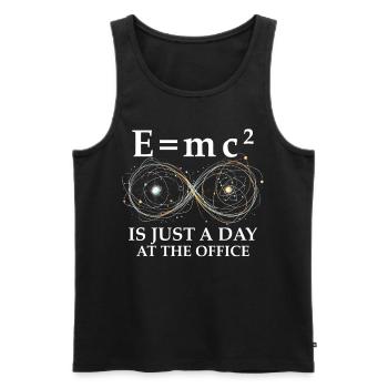 L’ingénieur nucléaire E=MC2 n’est qu’une journée au bureau - Débardeur bio Premium Homme - noir - Devant - AI Model Male 178 light (178cm)