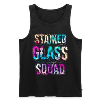 Stained Glass Artist Stained Glass Squad - Men's Premium Organic Tank Top - black - Front - Michal (187cm)