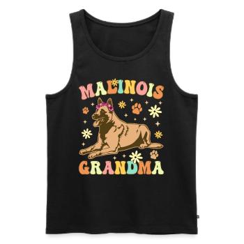 Malinois Granny Groovy Belgian Malinois - Men's Premium Organic Tank Top - black - Front - AI Model Male 178 light (178cm)