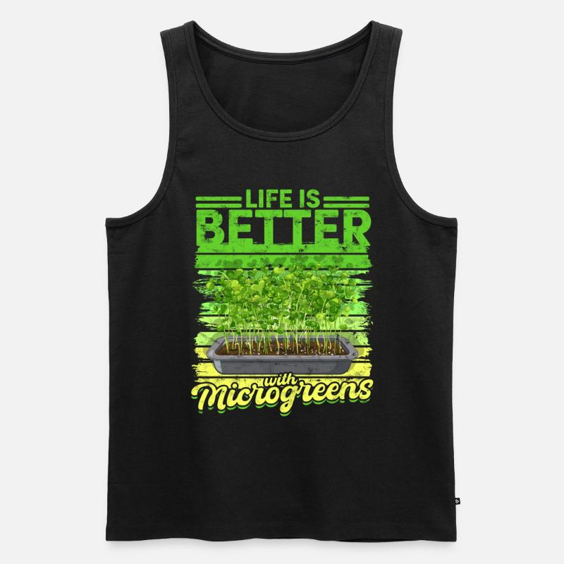 Microgreen Life Is Better With Microgreens - Männer Premium Bio Tank Top - Schwarz