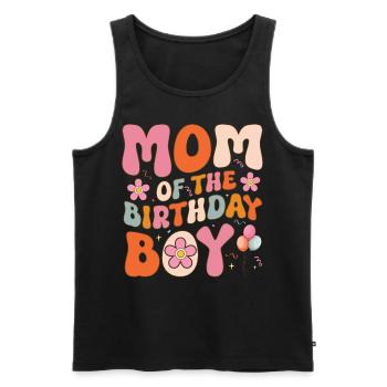 Mutter des Geburtstagskindes Groovy Mutter Familie - Männer Premium Bio Tank Top - Schwarz - Vorne - Michal (187cm)