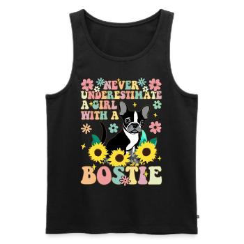 Never underestimate a girl with a bo - Men's Premium Organic Tank Top - black - Front - Michal (187cm)