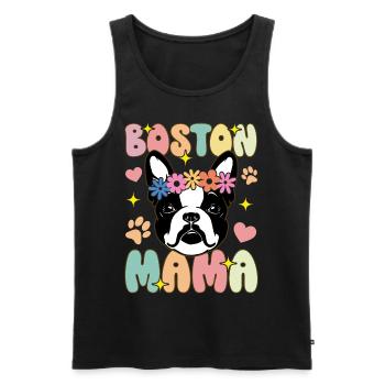 Boston Mom Groovy Boston Terrier Mom - Men's Premium Organic Tank Top - black - Front - Michal (187cm)