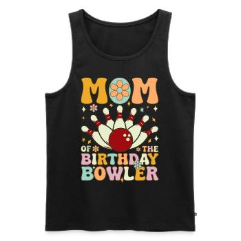 Maman quille d’anniversaire Groovy Bowling maman - Débardeur bio Premium Homme - noir - Devant - Michal (187cm)