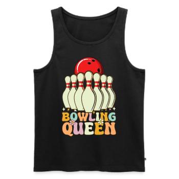 Bowling Queen Groovy Bowler - Men's Premium Organic Tank Top - black - Front - AI Model Male 178 light (178cm)
