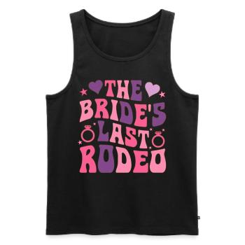 The Last Rodeo of the Bride Groovy Bridal Party Rod - Men's Premium Organic Tank Top - black - Front - AI Model Male 178 light (178cm)