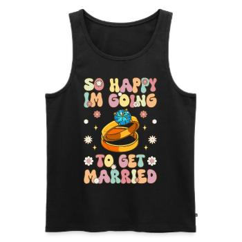 Im Going To Get Married Groovy Bridal Party Braut - Männer Premium Bio Tank Top - Schwarz - Vorne - AI Model Male 178 light (178cm)