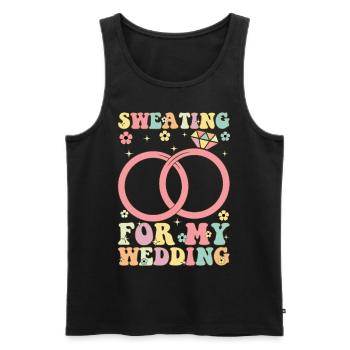 Schwitzen für meine Hochzeit Groovy Bridal Party B - Männer Premium Bio Tank Top - Schwarz - Vorne - AI Model Male 178 light (178cm)
