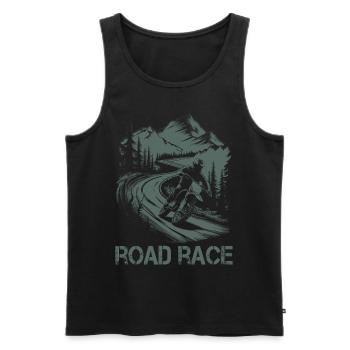 Motorcycle Motocross Motorsport Road Race - Men's Premium Organic Tank Top - black - Front - Michal (187cm)