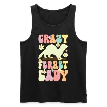 Crazy Ferret Lady Groovy Ferret Mom - Men's Premium Organic Tank Top - black - Front - Michal (187cm)