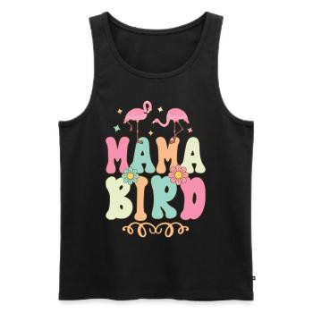 Mama Bird Groovy Flamingo Mama - Débardeur bio Premium Homme - noir - Devant - Michal (187cm)