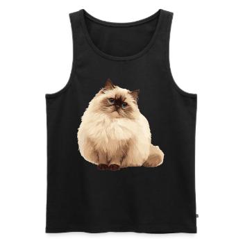 Himalayan Cat Colourpoint Katze - Men's Premium Organic Tank Top - black - Front - Michal (187cm)