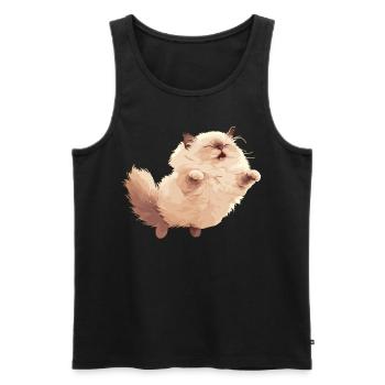 Himalayan Cat Colourpoint Katze - Men's Premium Organic Tank Top - black - Front - Michal (187cm)