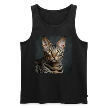 Mau égyptien Chaton Chat égyptien Mau - Débardeur bio Premium Homme - noir - Devant - AI Model Male 178 light (178cm)