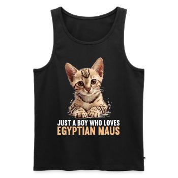 Mau égyptien Chaton Chat égyptien Mau - Débardeur bio Premium Homme - noir - Devant - AI Model Male 178 light (178cm)