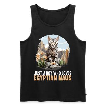 Mau égyptien Chaton Chat égyptien Mau - Débardeur bio Premium Homme - noir - Devant - AI Model Male 178 light (178cm)