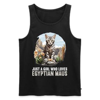 Mau égyptien Chaton Chat égyptien Mau - Débardeur bio Premium Homme - noir - Devant - AI Model Male 178 light (178cm)