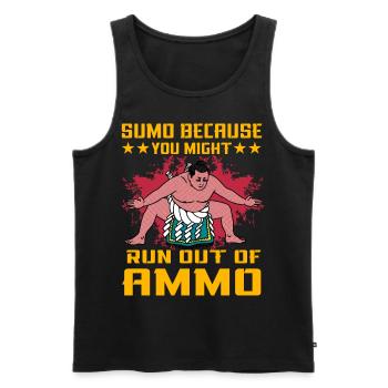 Sumo, weil Ihnen die Munition ausgehen könnte - Männer Premium Bio Tank Top - Schwarz - Vorne - Michal (187cm)