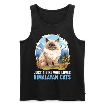 Himalayan Cat Colourpoint Katze - Men's Premium Organic Tank Top - black - Front - Michal (187cm)