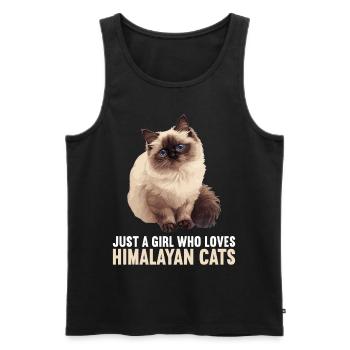 Himalayan Cat Colourpoint Katze - Men's Premium Organic Tank Top - black - Front - Michal (187cm)