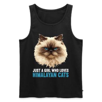 Himalayan Cat Colourpoint Katze - Men's Premium Organic Tank Top - black - Front - Michal (187cm)