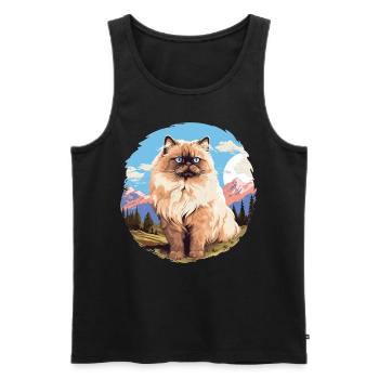 Himalayan Cat Colourpoint Katze - Men's Premium Organic Tank Top - black - Front - Michal (187cm)