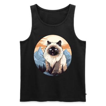Himalayan Cat Colourpoint Katze - Men's Premium Organic Tank Top - black - Front - Michal (187cm)