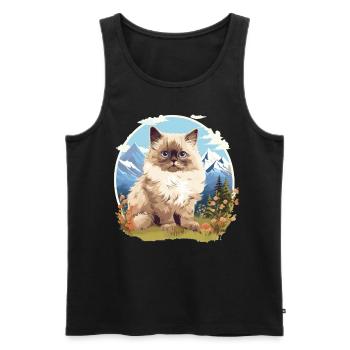 Himalayan Cat Colourpoint Katze - Men's Premium Organic Tank Top - black - Front - Michal (187cm)