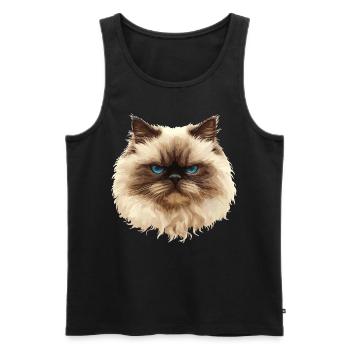 Himalayan Cat Colourpoint Katze - Men's Premium Organic Tank Top - black - Front - Michal (187cm)