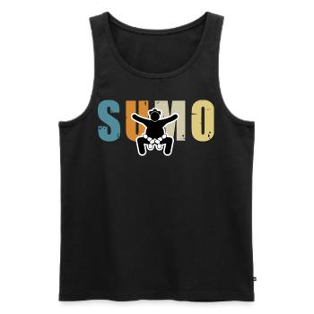 Sumo - Men's Premium Organic Tank Top - black - Front - AI Model Male 178 light (178cm)