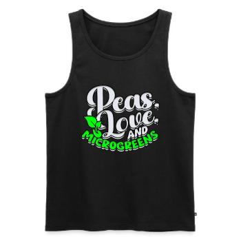 Microgreens Peas Love and Microgreens - Männer Premium Bio Tank Top - Schwarz - Vorne - AI Model Male 178 light (178cm)