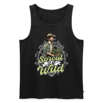 Microgreen Microgreens Sprout to Be Wild - Men's Premium Organic Tank Top - black - Front - AI Model Male 178 light (178cm)