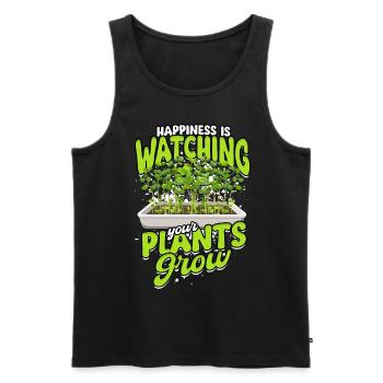 Microgreens Le bonheur, c’est de regarder vos plantes pousser - Débardeur bio Premium Homme - noir - Devant - Michal (187cm)