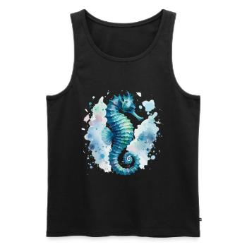 Seepferdchen Meer Meeresbewohner Urlaub Strand Fun - Männer Premium Bio Tank Top - Schwarz - Vorne - AI Model Male 178 light (178cm)