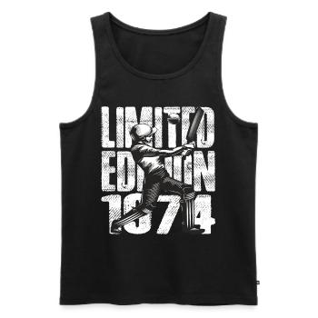 Édition limitée 1974 Édition limitée Cricket - Débardeur bio Premium Homme - noir - Devant - Michal (187cm)