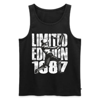Limited Edition 1987 Limited Edition Cricket - Männer Premium Bio Tank Top - Schwarz - Vorne - Michal (187cm)