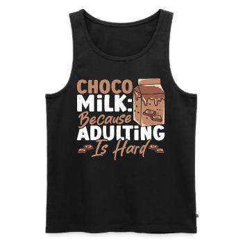 Cocoa Drink Chocolate Powder Dairy - Men's Premium Organic Tank Top - black - Front - AI Model Male 178 light (178cm)