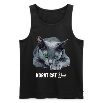 Korat Chaton Korat Chat - Débardeur bio Premium Homme - noir - Devant - Michal (187cm)