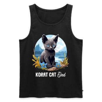 Korat Chaton Korat Chat - Débardeur bio Premium Homme - noir - Devant - Michal (187cm)