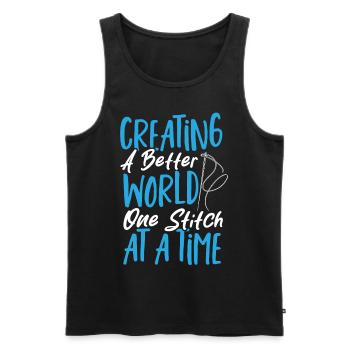 Kreuzstich Nähen Kreuzstich I Love Cross Stitch - Männer Premium Bio Tank Top - Schwarz - Vorne - Michal (187cm)