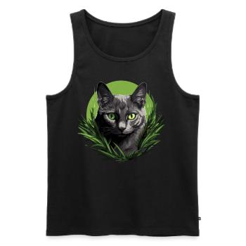 Korat Chaton Korat Chat - Débardeur bio Premium Homme - noir - Devant - Michal (187cm)