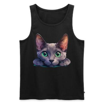 Korat Chaton Korat Chat - Débardeur bio Premium Homme - noir - Devant - Michal (187cm)