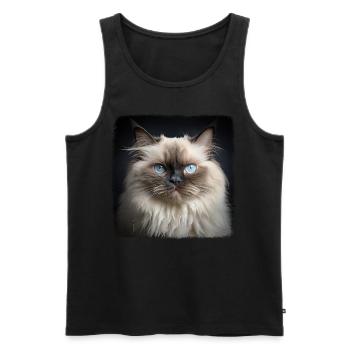 Himalayan Cat Colourpoint Katze - Men's Premium Organic Tank Top - black - Front - Michal (187cm)