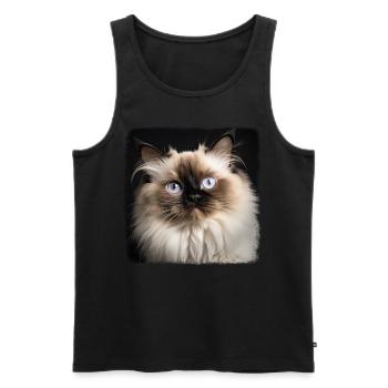Himalayan Cat Colourpoint Katze - Men's Premium Organic Tank Top - black - Front - Michal (187cm)