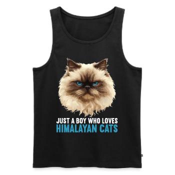 Himalayan Cat Colourpoint Katze - Men's Premium Organic Tank Top - black - Front - Michal (187cm)