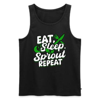 Microgreen Microgreens Eat, sleep, sprout, repeat - Men's Premium Organic Tank Top - black - Front - AI Model Male 178 light (178cm)