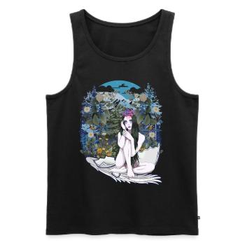 Elfe Fee Natur Fantasy Eierschale Wald Vintage - Männer Premium Bio Tank Top - Schwarz - Vorne - Michal (187cm)